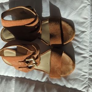 Nine West - Suede Tan Sandals, Size 8.5